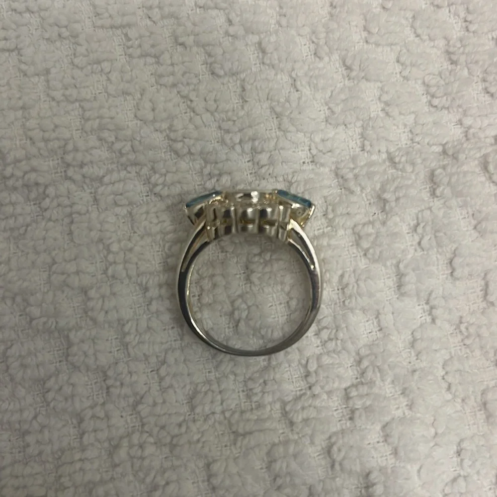 Sterling Silver Blue Topaz White Stone Accent NWOT